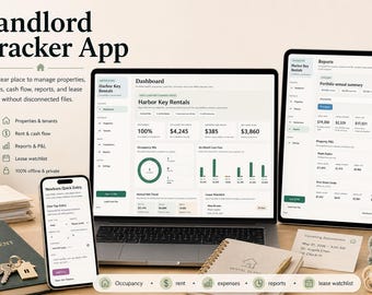 Landlord Tracker App, Rental Property Manager With Dashboard, Tenants, Cash Flow, Reports and Lease Watchlist