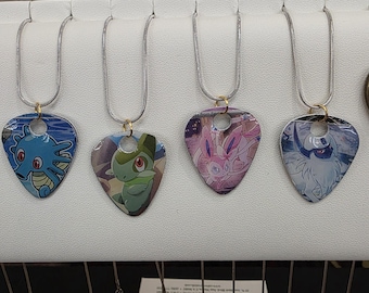 Handmade Pokemon Card Guitar Pick Necklaces // Custom Pieces / Made to Order / Choose your Pokemon