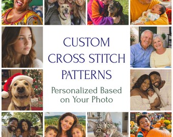 Custom Photo Cross Stitch Pattern • Personalized Pet Portrait PDF Chart (Digital Download)