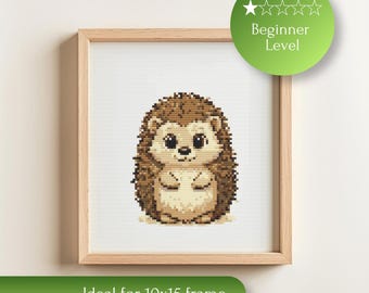 Little Hedgehog Cross Stitch Pattern – Beginner Friendly Animal Embroidery Chart (Digital Download)