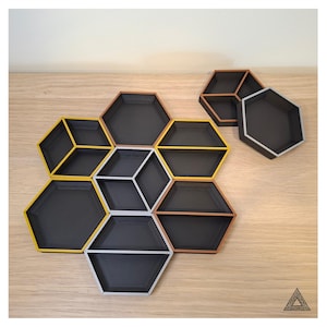 3D Hexagon Board Game Tray | Stackable Token Organizer Set · Tabletop Storage Gift · Made in Portugal