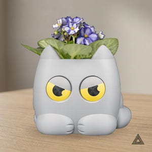 3D Cat Planter Pot | Changing Eyes · Succulent Plant Pot Gift · Made in Portugal