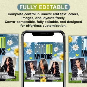 Spring Break Booking Flyer, Spring Booking Flyer, Spring Break Sale Flyer, Spring Special Flyer, Hair Lash Nail Makeup Braids Flyer template