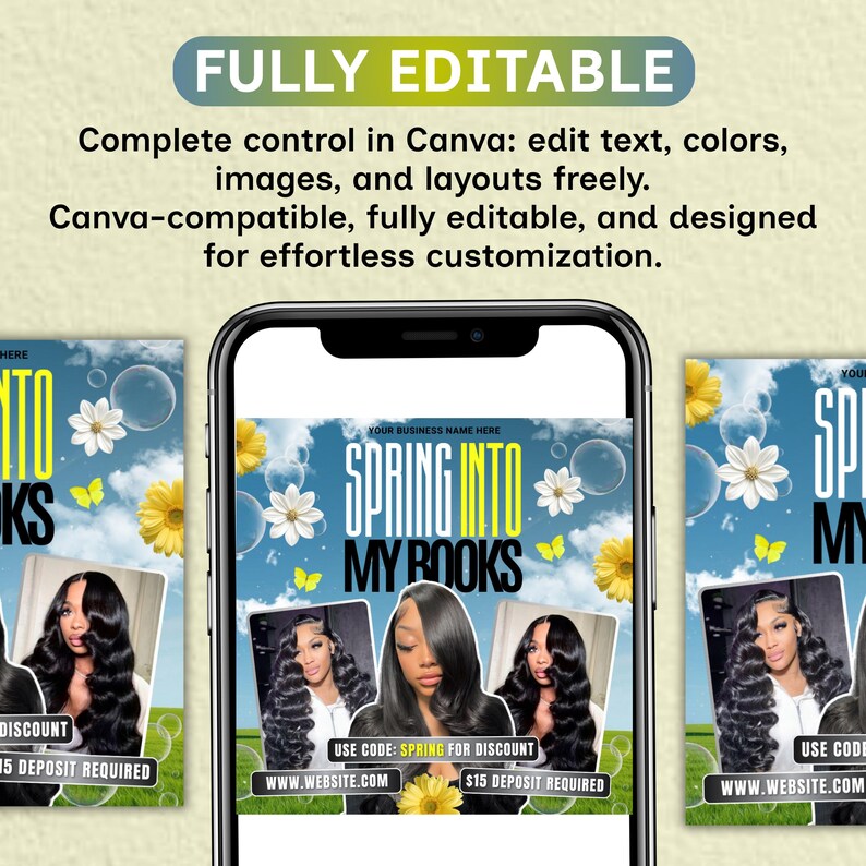 Spring Break Booking Flyer, Spring Booking Flyer, Spring Break Sale Flyer, Spring Special Flyer, Hair Lash Nail Makeup Braids Flyer template