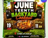 Backyard Cookout Flyer, BBQ Flyer, Summer Cookout Flyer, Food Flyer, Social Media Flyer, Party Flyer, DIY Canva Editable Design Template