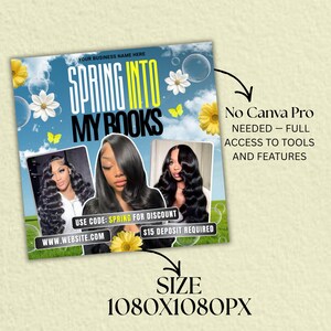 Spring Break Booking Flyer, Spring Booking Flyer, Spring Break Sale Flyer, Spring Special Flyer, Hair Lash Nail Makeup Braids Flyer template