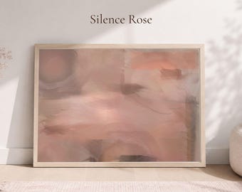 Silence Rose – Sensory-Safe Blush Abstract | ADHD Burnout Decor | Neurodivergent Printable Wall Art | Digital Download