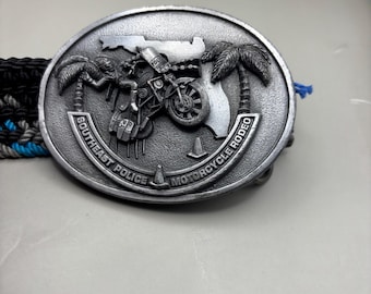 Fibbia per cintura da rodeo per motociclisti della polizia del sud-est