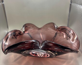 cuenco "bullicante" de cristal de Murano italiano antiguo