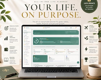 Horizon Life Planner - 100% Private Digital Planner for Goals, Habits, Finances, Personal Growth | Offline, No Cloud, Productivity Tools