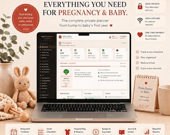 Pregnancy Planner & Baby Book | 100% Offline and Private | Interactive Pregnancy Journal, Birth Plan and Newborn Tracker App