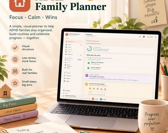 ADHD Planner App | Offline Family Organizer with Focus Timer, Calm Plan & Dopamine Menu
