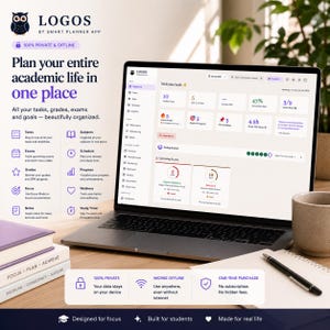 Studienplaner-App | Akademisches Dashboard, Notenrechner & Pomodoro-Technik | Prüfungs- und Hausaufgaben-Tracker
