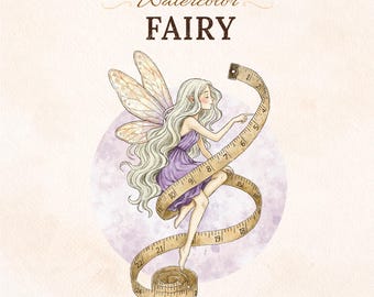 Fairy Printable Wall Art PNG, Watercolor Fantasy Art Print, Cottagecore Decor