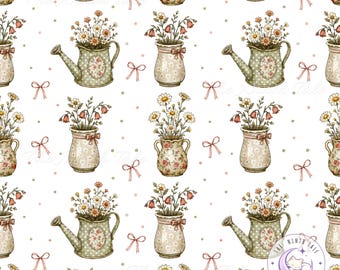 Cottagecore Seamless Pattern PNG, Botanical Digital Paper, Wildflower Floral  Fabric Design