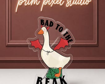 Devil Goose Sticker, Bad to the Beak Goose Sticker, Funny Halloween Goose, Porch Goose Decal, Spooky Cute Fall Sticker, Devil Goose Costume