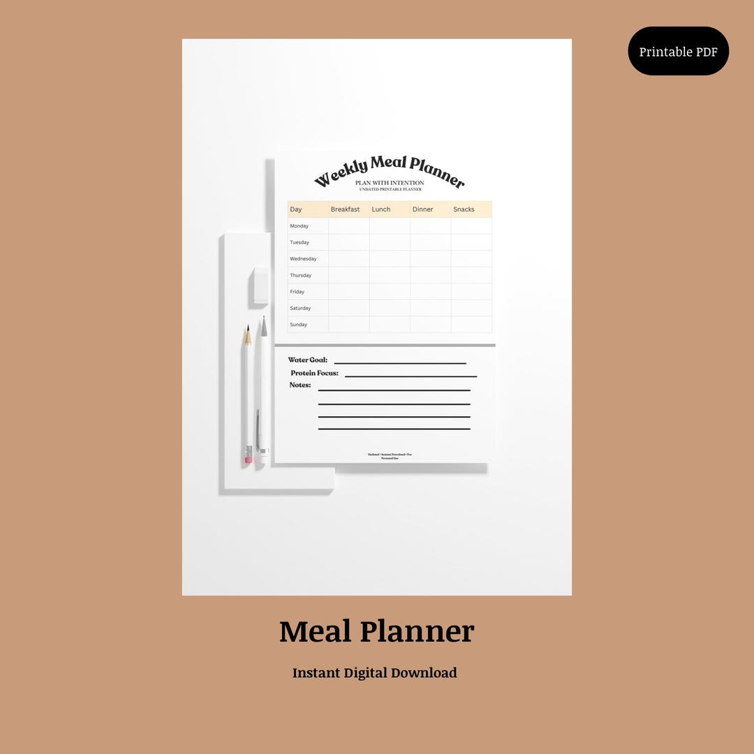 Weekly Meal Planner Printable - Etsy