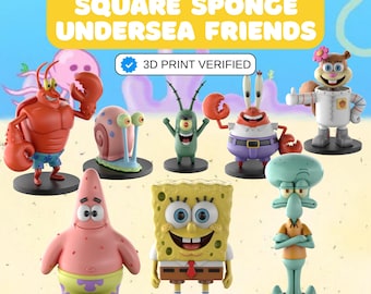 STL Files Sponge Undersea Cartoon 3D Characters