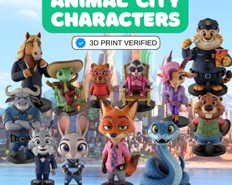 STL-Dateien Tier Stadt Charaktere Cartoon Kids