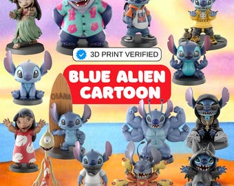 STL Dateien Blau Alien Lustige Comicfigur