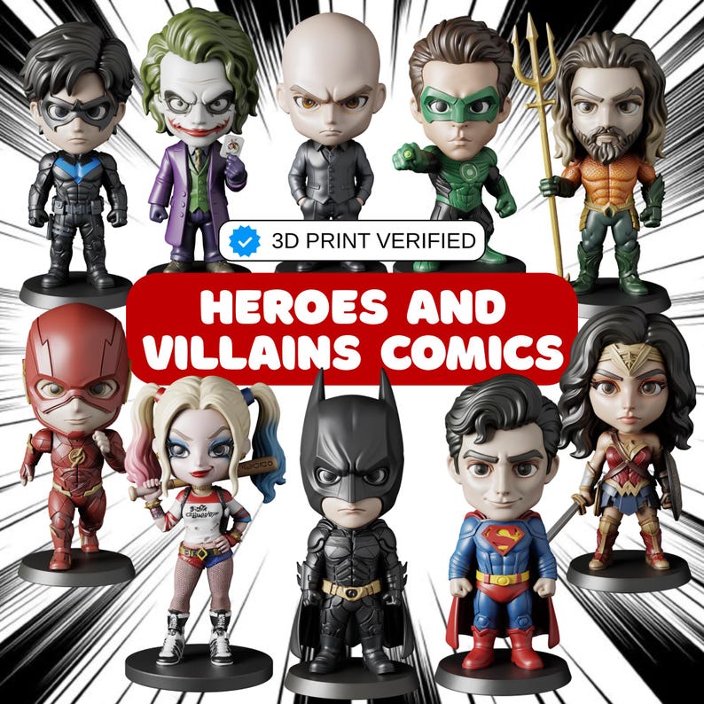 STL Files Comics Heroes and Villains image 1