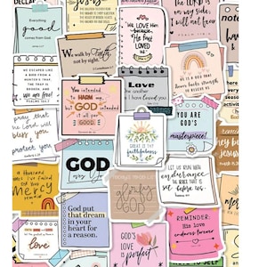 10 Random Sticky Notes, Bible Cartoons, Fun Text Stickers, Self-Adhesive