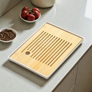Bamboo Gongfu Tea Tray – Rectangular Chinese Tea Board for Tea Ceremony, Kung Fu Tea Table, Zen Meditation Decor