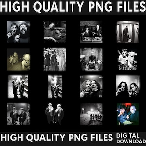 May include: A black and white collage featuring images of characters from a fantasy film series. The images include various scenes and character portraits. Text at the top reads "HIGH QUALITY PNG FILES" and "DIGITAL DOWNLOAD" at the bottom.