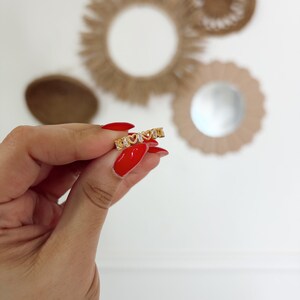 Gold Heart Band Ring Adjustable, Romantic CZ Love Ring, Minimalist Gold Ring for Women, Stackable Heart Jewelry Gift