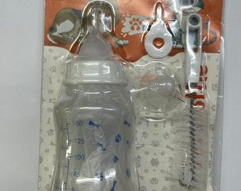 Juego de biberones de silicona para cachorros y gatitos de la marca Pets Puppy Kitten Milk Feeder, ideales para perros y gatos bebés.