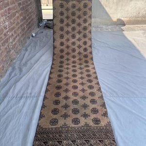 2'3 x 9'6 Afghan Runner Rug, Hand Knotted Faded Wool Hallway Runner, Terracotta Distressed Low Pile Corridor Carpet Entryway Runner