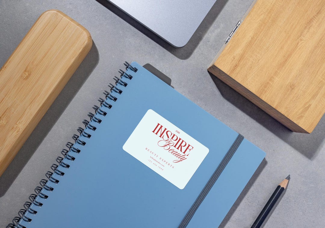Editable Business Label Canva Template (red Blue), Instant Download - Etsy