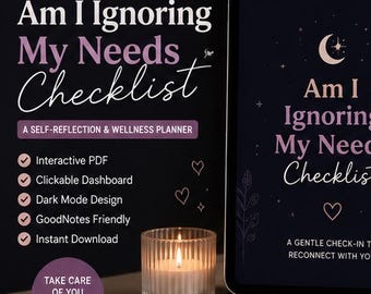 Am I Ignoring My Needs Checklist | Self Neglect Awareness | Self Care Planner, Emotional Wellness Journal, Mental Health Reflection Workbook