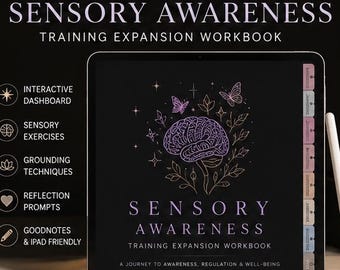 Sensory Awareness Training Expansion for Adults | GoodNotes iPad Journal | Nervous System Regulation Planner | Mindfulness & Grounding PDF
