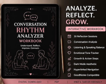 Conversation Rhythm Analyzer Workbook | Communication Reflection Journal | Social Skills Planner | Interactive GoodNotes PDF | iPad Planner