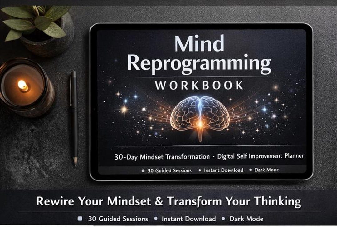 Mental Reprogramming Mind Reprogramming Workbook | Digital Self Improvement Planner ...