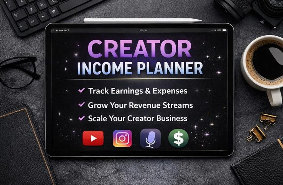 Creator Income Creator Income Planner – Youtuber Business Planner - Etsy