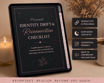 Personal Identity Drift & Reconnection Checklist | Self Discovery Planner | Guided Reflection Journal | Mental Wellness | GoodNotes iPad PDF