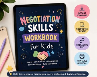 Negotiation Skills Workbook for Kids | Social Skills Activity Book | Communication & Problem Solving Printable | GoodNotes iPad Planner PDF