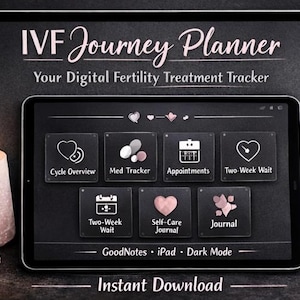IVF-Reiseplaner Digital, Fruchtbarkeitsbehandlungs-Tracker, IVF-Medikamente und Termine, IVF Journal Organizer Ipad GoodNotes Planner