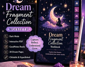 Dream Fragment Collection Workbook | Dream Journal for GoodNotes | Interactive Dream Reflection Planner | Digital iPad Dream Diary PDF
