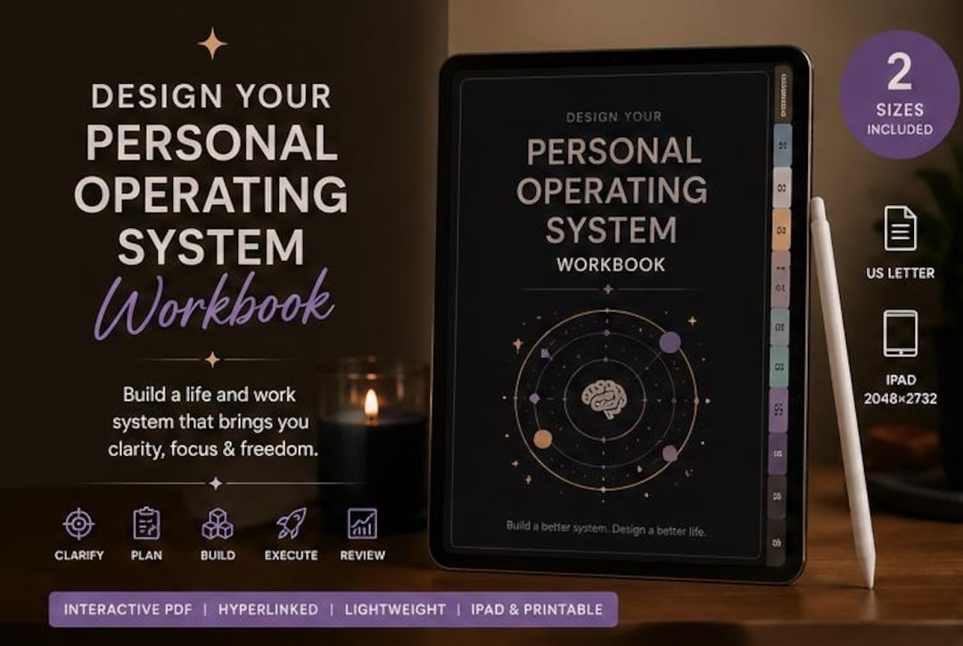 Design Your Personal Operating System Workbook | Digital Life System ...