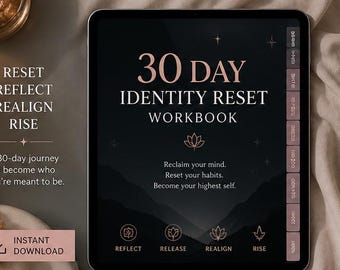 30 Day Identity Reset Workbook, Digital Self Improvement Planner, Life Reset Journal, Mindset Transformation, Goal Setting, iPad Planner