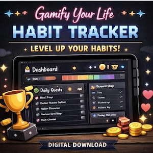 Gamify Your Life Habit Tracker - Gamified Productivity | GoodNotes iPad Planner