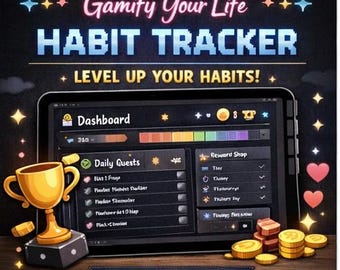 Rastreador de hábitos de vida gamificados - Productividad gamificada / Planificador GoodNotes para iPad