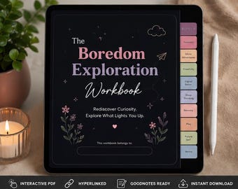 The Boredom Exploration Workbook | Digital Self Discovery Journal | Interactive GoodNotes Workbook | Creative Wellness Planner PDF