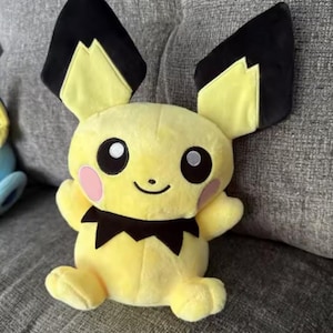 Pichu Inspired Plush Toy Cute Yellow Electric Mouse Plushie, Soft Kawaii Stuffed Animal Style Plush Dol Gift for Pokémon Fans Kids Toy 20CM