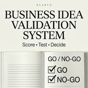 Business Idea Validation System | 60-Minute Startup Decision Framework PDF