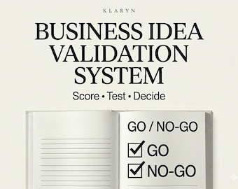 Sistema de validación de ideas de negocio / Marco de decisión de startups de 60 minutos (PDF)