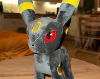 Umbreon Inspired Plush – Dark Evolution Fox Eeveelution Fan Collectible Toy 22cm